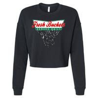 Basketball Player Fresh Buckets Served Daily Bball Cropped Pullover Crew