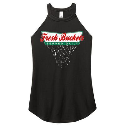 Basketball Player Fresh Buckets Served Daily Bball Women's Perfect Tri Rocker Tank