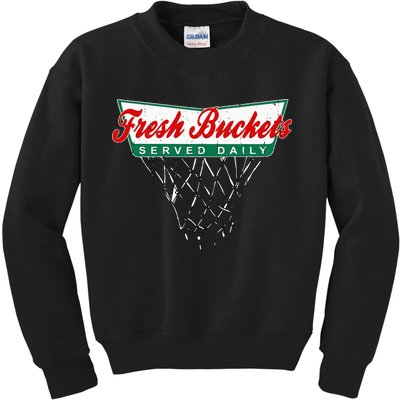 Basketball Player Fresh Buckets Served Daily Bball Kids Sweatshirt