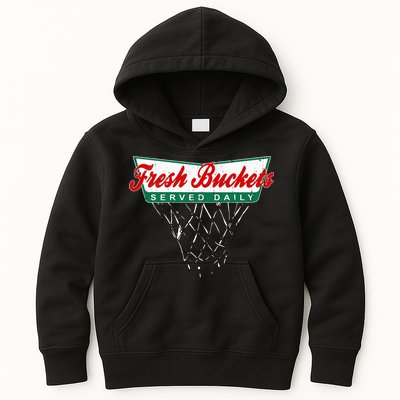 Basketball Player Fresh Buckets Served Daily Bball Kids Hoodie