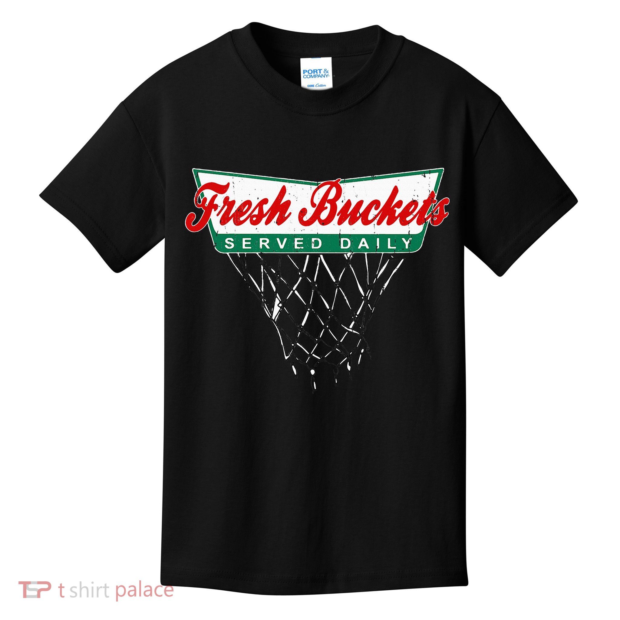 Basketball Player Fresh Buckets Served Daily Bball Kids T-Shirt