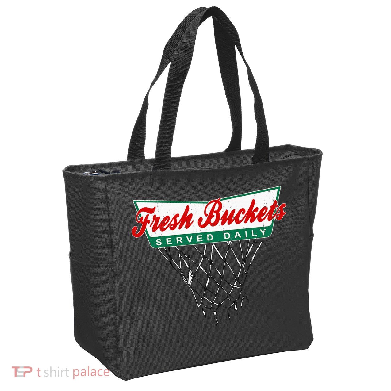 Basketball Player Fresh Buckets Served Daily Bball Zip Tote Bag