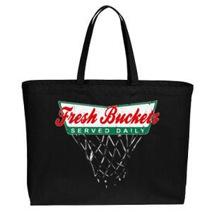 Basketball Player Fresh Buckets Served Daily Bball Cotton Canvas Jumbo Tote