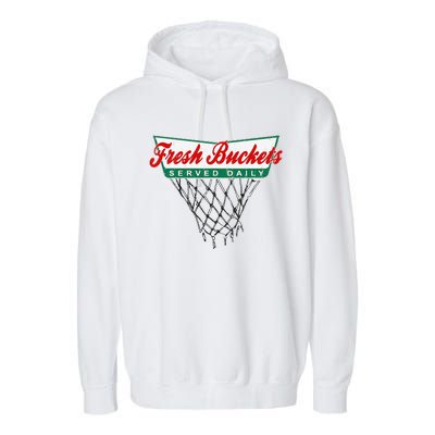 Basketball Player Fresh Buckets Served Daily Bball Garment-Dyed Fleece Hoodie