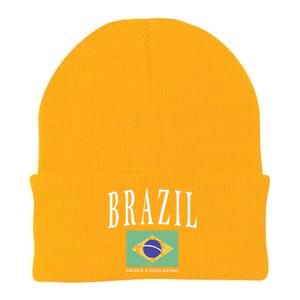 Brazil Painted Flag Knit Cap Winter Beanie