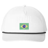 Brazil Painted Flag Snapback Five-Panel Rope Hat