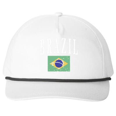 Brazil Painted Flag Snapback Five-Panel Rope Hat