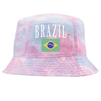 Brazil Painted Flag Tie-Dyed Bucket Hat