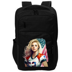 Beautiful Patriotic Football With America Flag Meaningful Gift Impact Tech Backpack