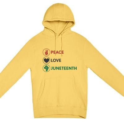 Black Pride Freedom Independence Day Peace Love Juneteenth Great Gift Premium Pullover Hoodie