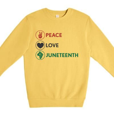 Black Pride Freedom Independence Day Peace Love Juneteenth Great Gift Premium Crewneck Sweatshirt