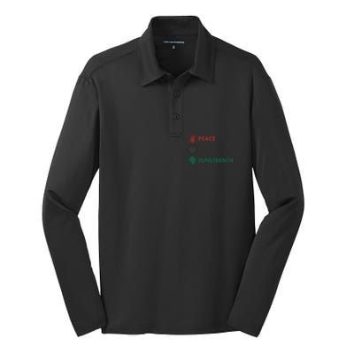 Black Pride Freedom Independence Day Peace Love Juneteenth Great Gift Silk Touch Performance Long Sleeve Polo