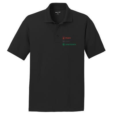 Black Pride Freedom Independence Day Peace Love Juneteenth Great Gift PosiCharge RacerMesh Polo