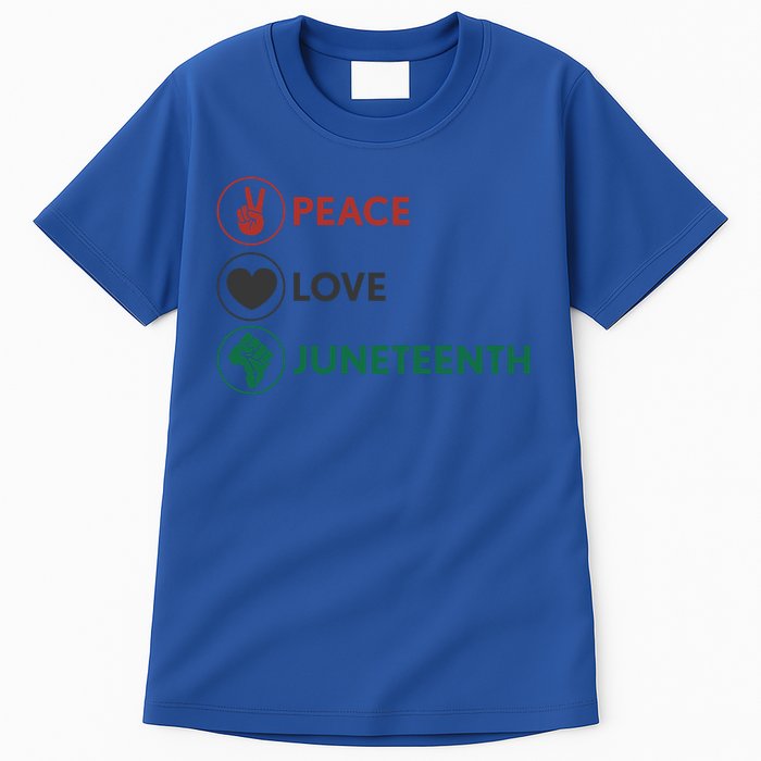 Black Pride Freedom Independence Day Peace Love Juneteenth Great Gift Tall T-Shirt