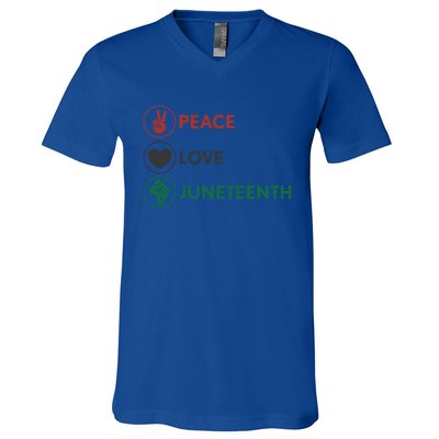 Black Pride Freedom Independence Day Peace Love Juneteenth Great Gift V-Neck T-Shirt