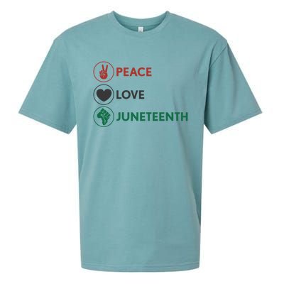 Black Pride Freedom Independence Day Peace Love Juneteenth Great Gift Sueded Cloud Jersey T-Shirt