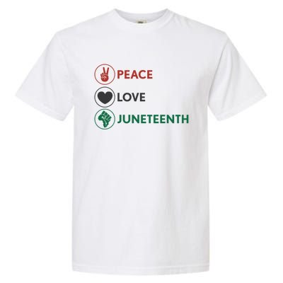 Black Pride Freedom Independence Day Peace Love Juneteenth Great Gift Garment-Dyed Heavyweight T-Shirt