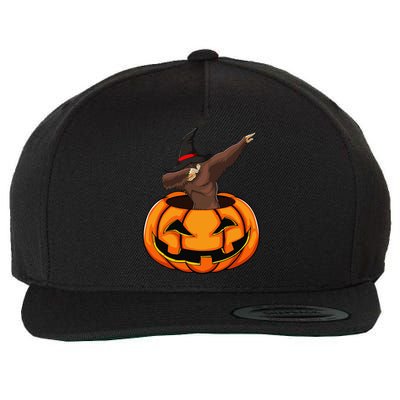 Bigfoot Pumpkin Funny Halloween Scary Gift Wool Snapback Cap