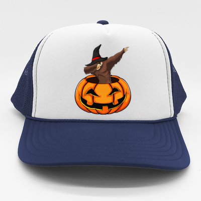 Bigfoot Pumpkin Funny Halloween Scary Gift Trucker Hat