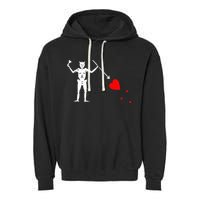 Blackbeard Pirate Flag Jolly Roger Skeleton Garment-Dyed Fleece Hoodie