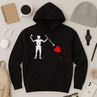 Blackbeard Pirate Flag Jolly Roger Skeleton Hoodie