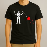 Blackbeard Pirate Flag Jolly Roger Skeleton T-Shirt