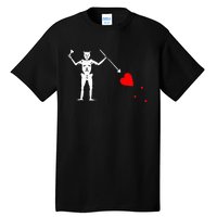 Blackbeard Pirate Flag Jolly Roger Skeleton Tall T-Shirt