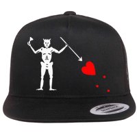 Blackbeard Pirate Flag Jolly Roger Skeleton Flatbill Hat