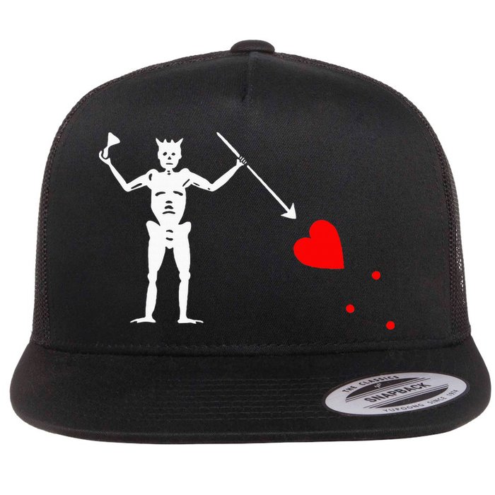 Blackbeard Pirate Flag Jolly Roger Skeleton Flatbill Hat