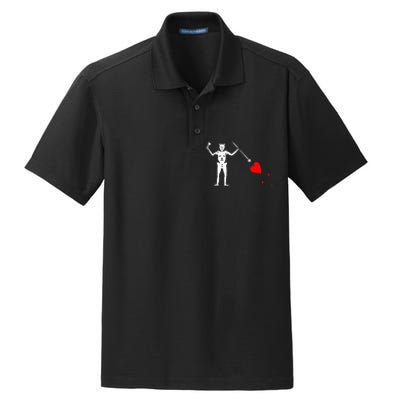 Blackbeard Pirate Flag Jolly Roger Skeleton Dry Zone Grid Polo