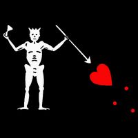 Blackbeard Pirate Flag Jolly Roger Skeleton 16 in Basic Backpack