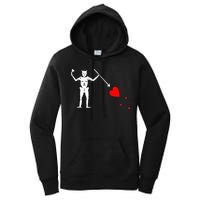 Blackbeard Pirate Flag Jolly Roger Skeleton Women's Pullover Hoodie