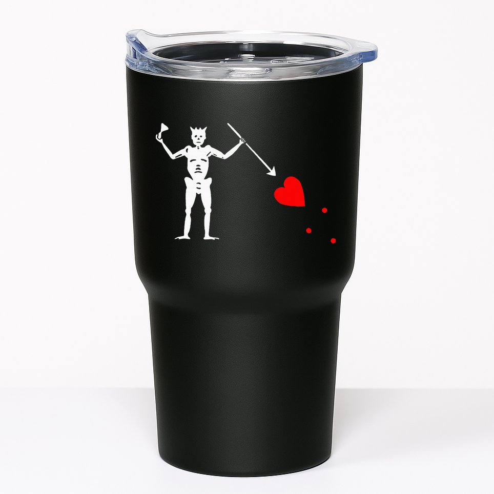 Blackbeard Pirate Flag Jolly Roger Skeleton Tumbler