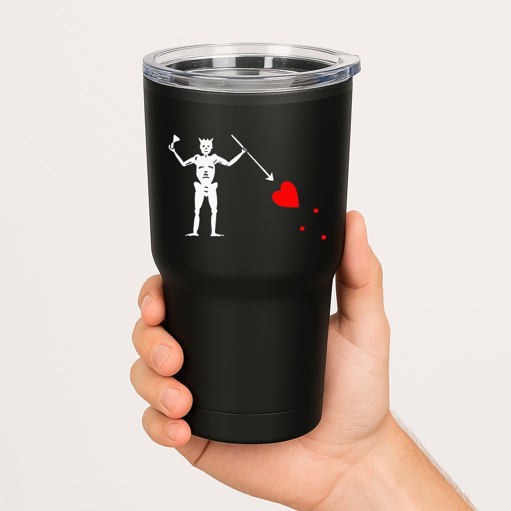 Blackbeard Pirate Flag Jolly Roger Skeleton Tumbler