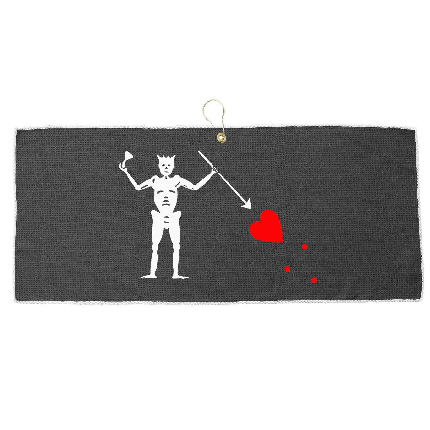 Blackbeard Pirate Flag Jolly Roger Skeleton Large Microfiber Waffle Golf Towel