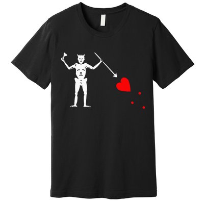 Blackbeard Pirate Flag Jolly Roger Skeleton Premium T-Shirt