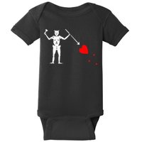 Blackbeard Pirate Flag Jolly Roger Skeleton Baby Bodysuit