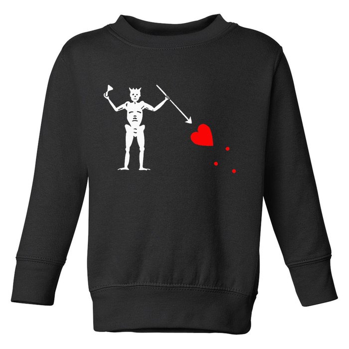 Blackbeard Pirate Flag Jolly Roger Skeleton Toddler Sweatshirt