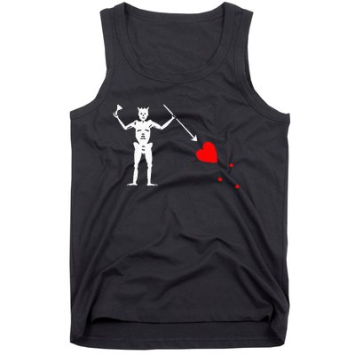 Blackbeard Pirate Flag Jolly Roger Skeleton Tank Top