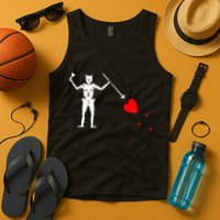 Blackbeard Pirate Flag Jolly Roger Skeleton Tank Top