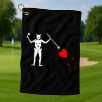 Blackbeard Pirate Flag Jolly Roger Skeleton Golf Towel