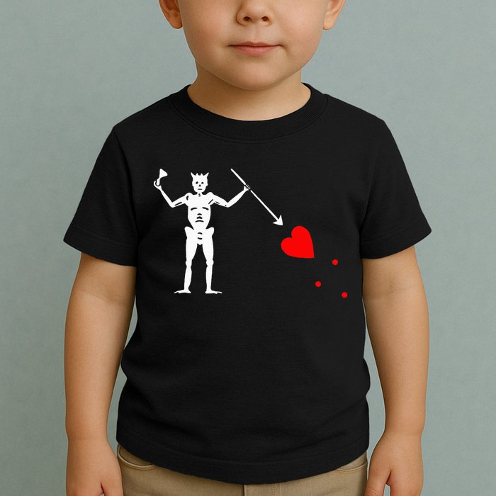 Blackbeard Pirate Flag Jolly Roger Skeleton Toddler T-Shirt
