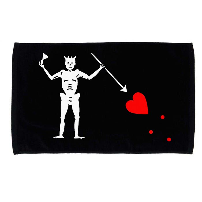 Blackbeard Pirate Flag Jolly Roger Skeleton Microfiber Hand Towel