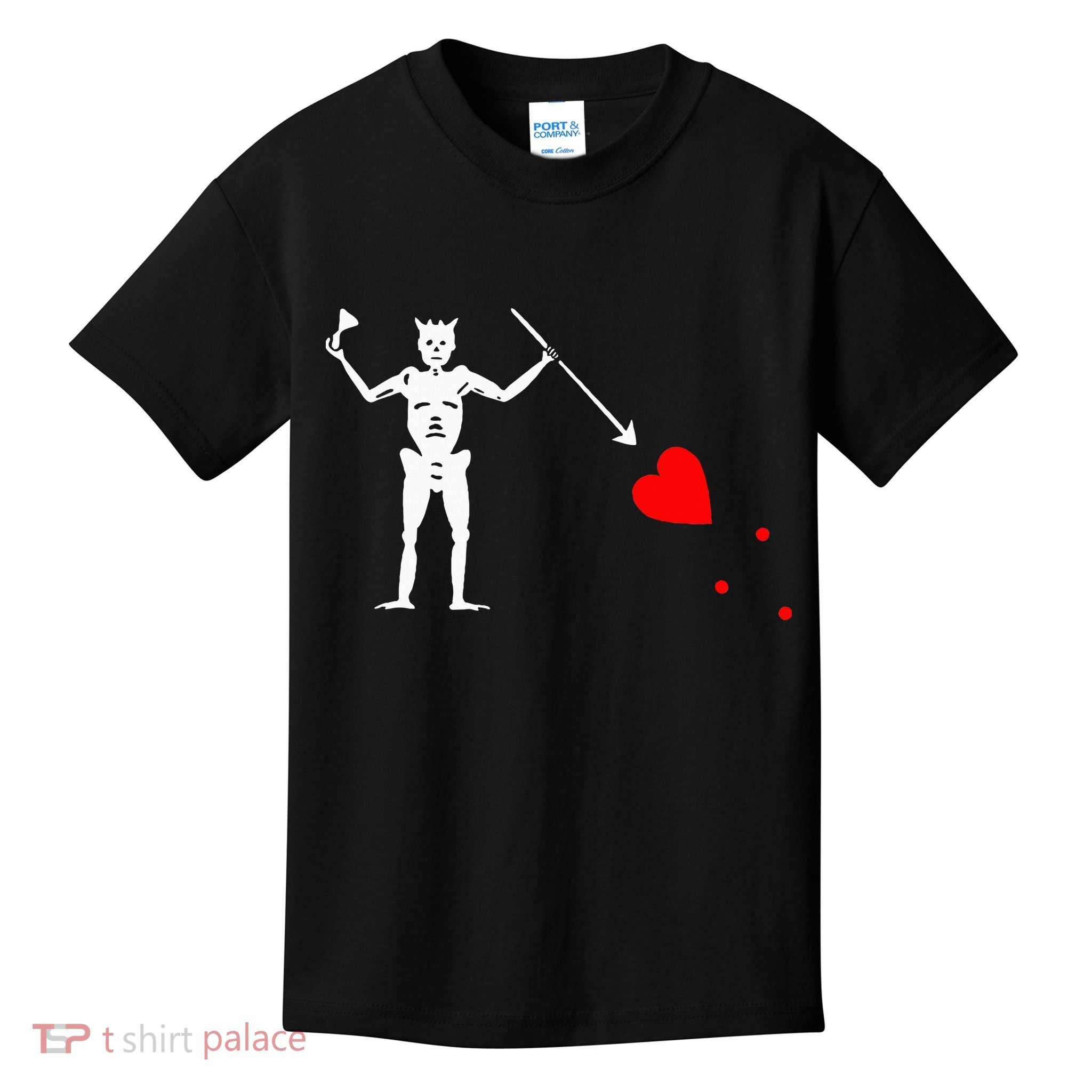 Blackbeard Pirate Flag Jolly Roger Skeleton Kids T-Shirt