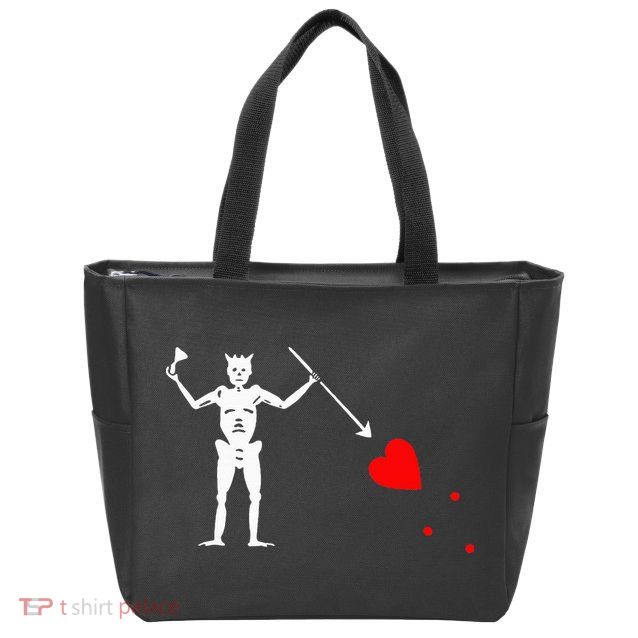 Blackbeard Pirate Flag Jolly Roger Skeleton Zip Tote Bag