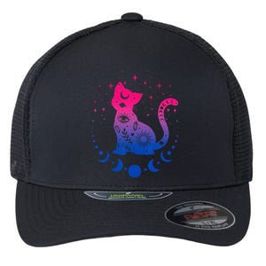 Bisexual Pride Flag Colors Astronomy Cat Flexfit Unipanel Trucker Cap