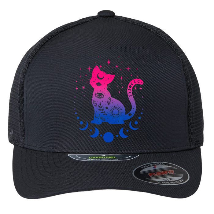 Bisexual Pride Flag Colors Astronomy Cat Flexfit Unipanel Trucker Cap