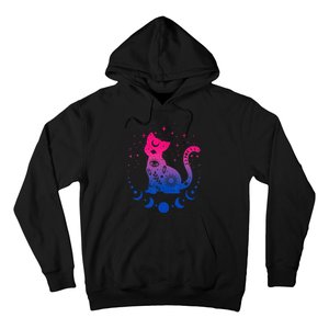 Bisexual Pride Flag Colors Astronomy Cat Hoodie