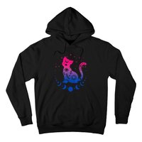 Bisexual Pride Flag Colors Astronomy Cat Hoodie