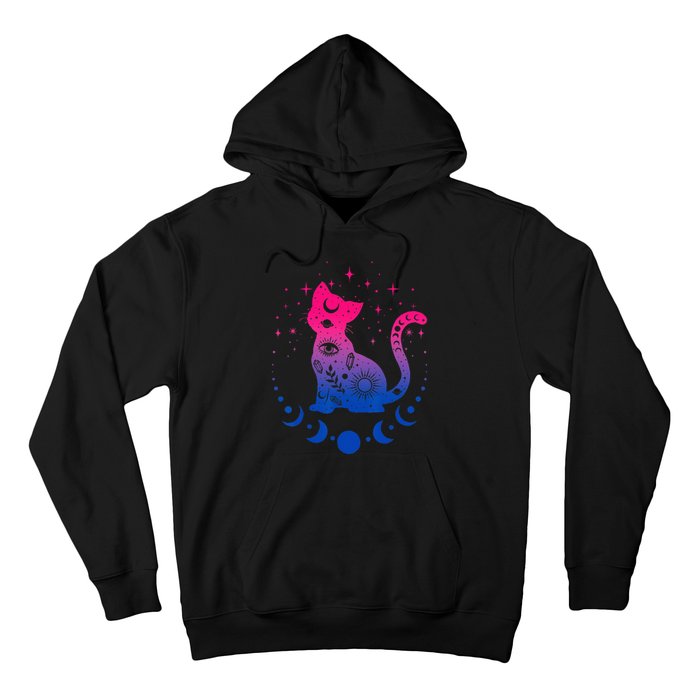 Bisexual Pride Flag Colors Astronomy Cat Hoodie